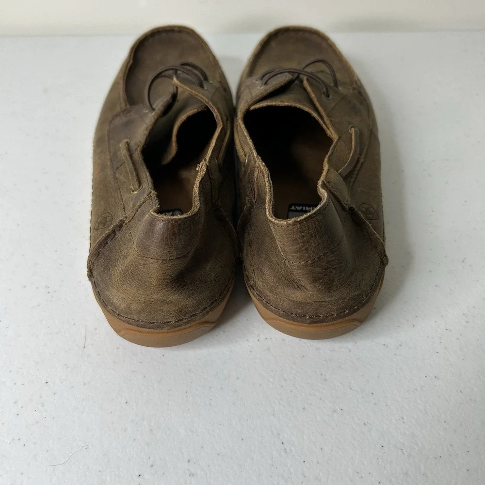 Ariat 4LR Shoes Mens 4.5 Womens 6 Brown Leather Loafers Slip On Western Comfort